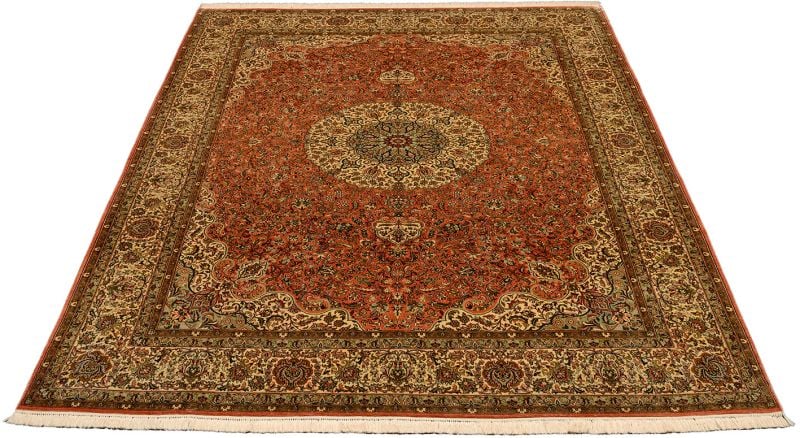 Kashmir Oriental Rug 190 × 274 cm, Silk, hand-knotted — view 2