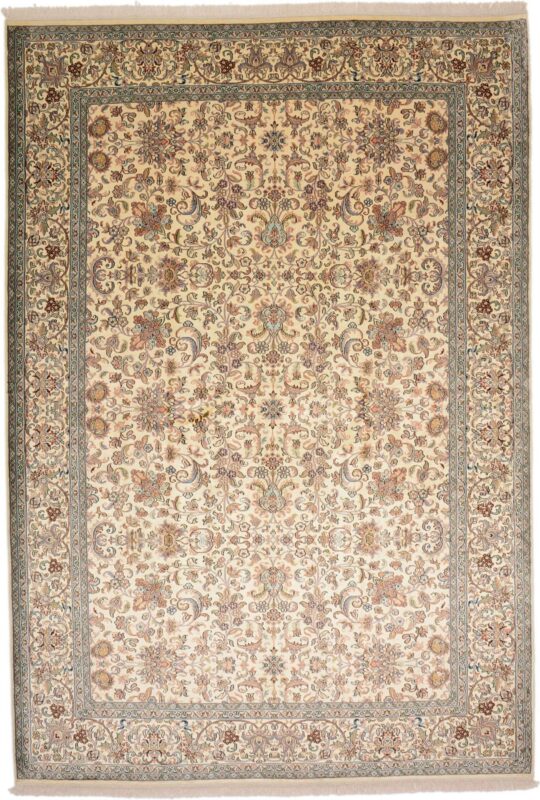 Kashmir Oriental Rug 190 × 279 cm, Silk, hand-knotted