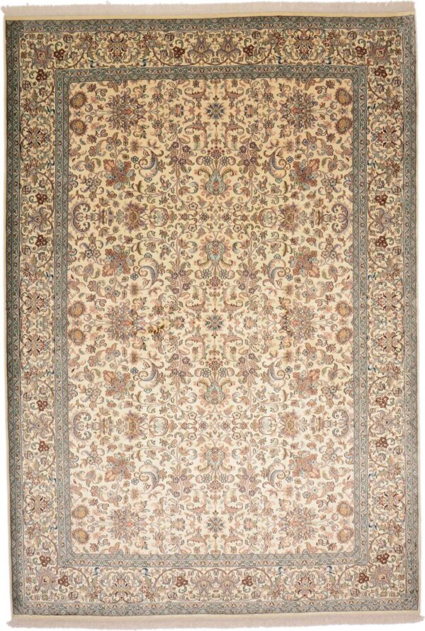 Kashmir Oriental Rug 190 × 279 cm, Silk, hand-knotted