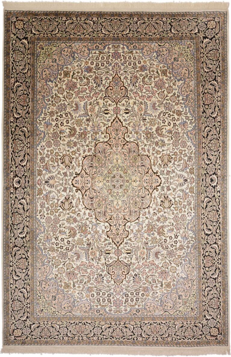 Kashmir Oriental Rug 192 × 284 cm, Silk, hand-knotted