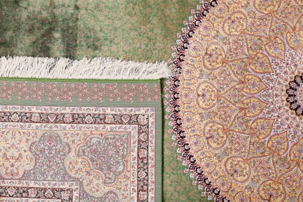 Kashmir Oriental Rug 200 × 300 cm, Silk, hand-knotted, refined — view 7 Kashmir Oriental Rug 200 × 300 cm, Silk, hand-knotted, refined — view 7