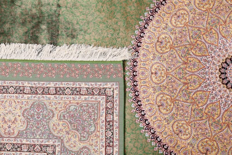 Kashmir Oriental Rug 200 × 300 cm, Silk, hand-knotted, refined — view 7 Kashmir Oriental Rug 200 × 300 cm, Silk, hand-knotted, refined — view 7