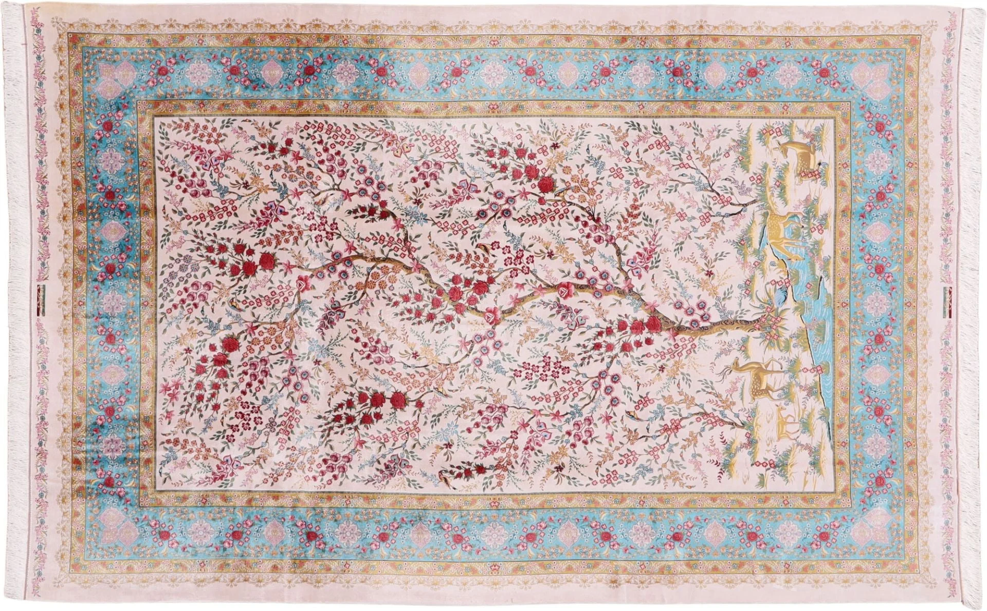 Kashmir Oriental Rug 200 × 300 cm, Silk, hand-knotted