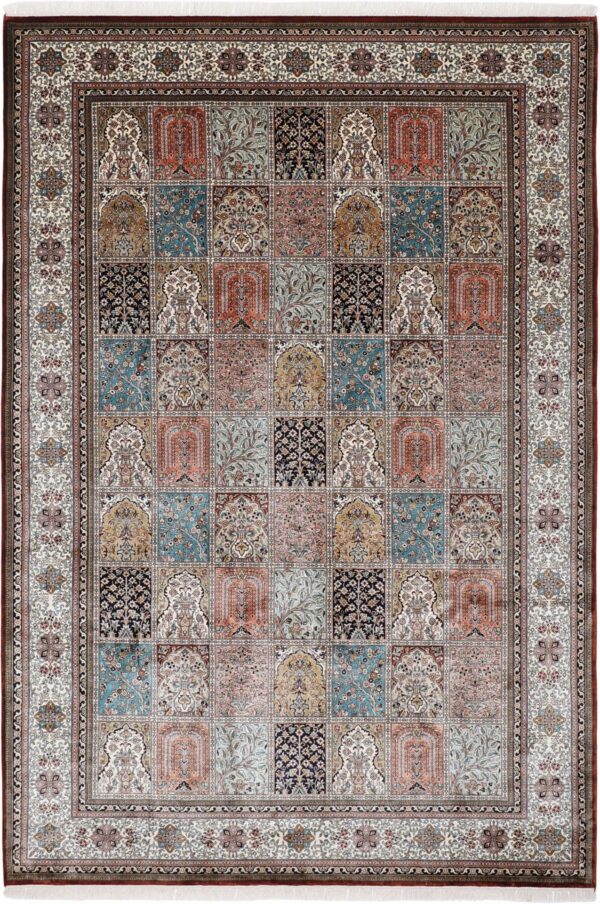 Kashmir Oriental Rug 203 × 296 cm, Silk, hand-knotted Kashmir Oriental Rug 203 × 296 cm, Silk, hand-knotted