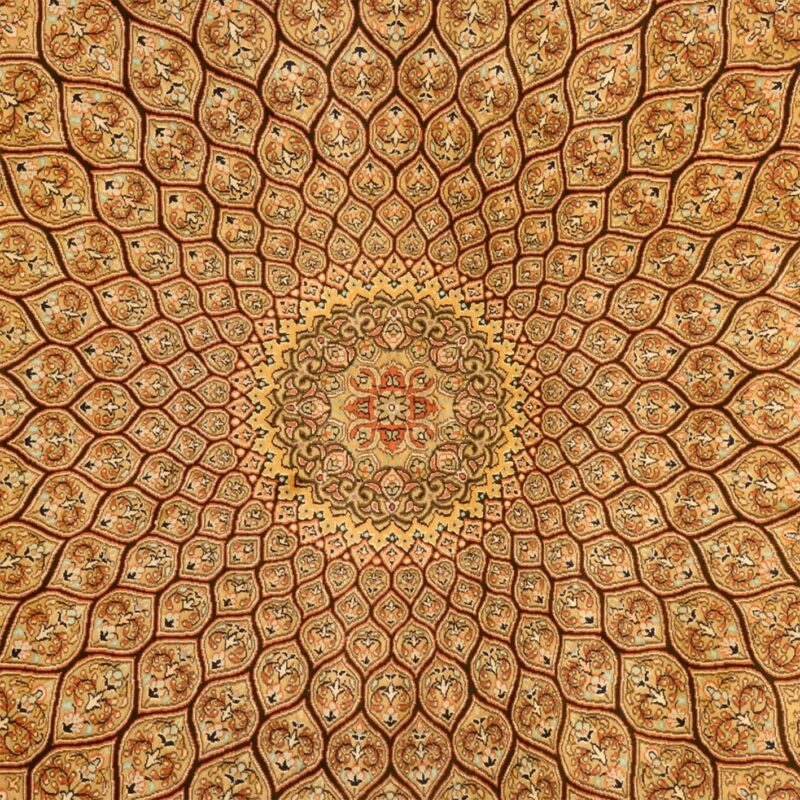 Kashmir Oriental Rug 204 × 255 cm, Silk, hand-knotted — view 4