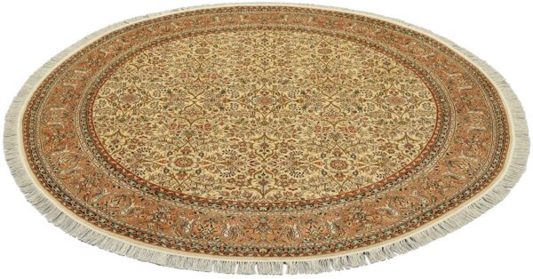 Kashmir Oriental Rug 209 × 209 cm, Silk, hand-knotted, pastel — view 2 Kashmir Oriental Rug 209 × 209 cm, Silk, hand-knotted, pastel — view 2