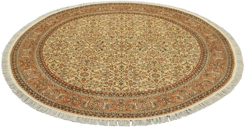 Kashmir Oriental Rug 209 × 209 cm, Silk, hand-knotted, pastel — view 2 Kashmir Oriental Rug 209 × 209 cm, Silk, hand-knotted, pastel — view 2