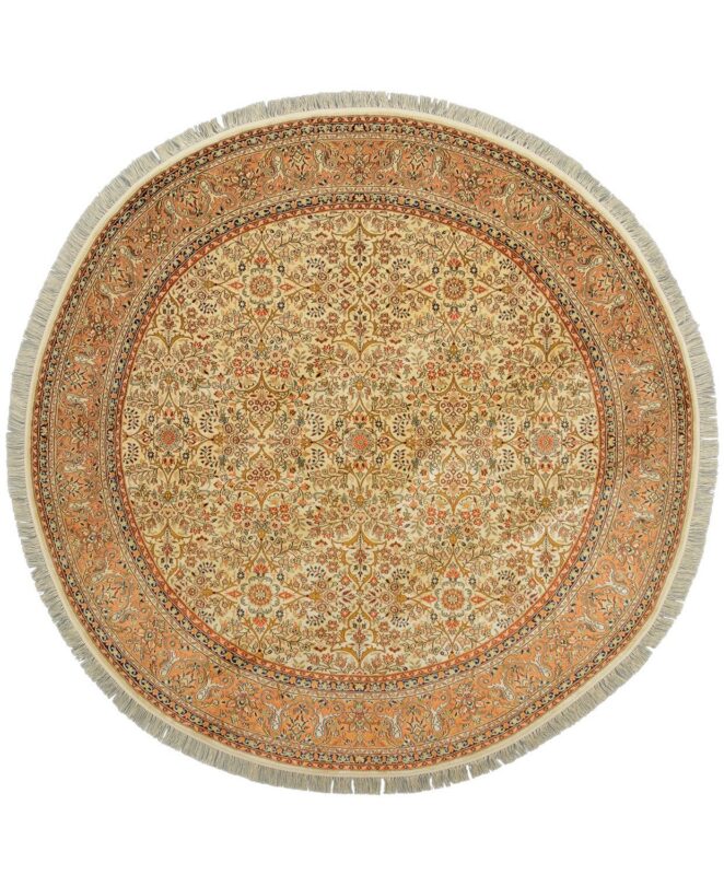 Kashmir Oriental Rug 209 × 209 cm, Silk, hand-knotted, pastel Kashmir Oriental Rug 209 × 209 cm, Silk, hand-knotted, pastel