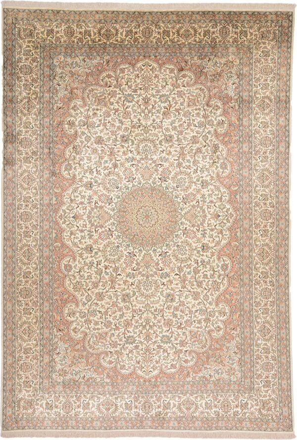 Kashmir Oriental Rug 212 × 307 cm, Silk, hand-knotted Kashmir Oriental Rug 212 × 307 cm, Silk, hand-knotted