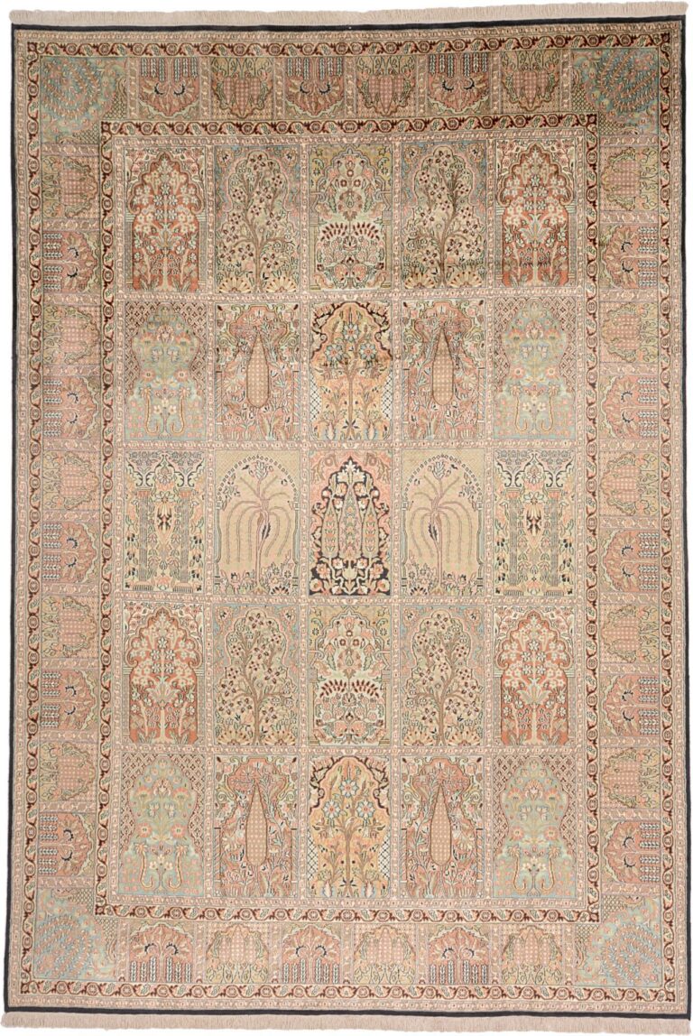 Kashmir Oriental Rug 213 × 312 cm, Silk, hand-knotted