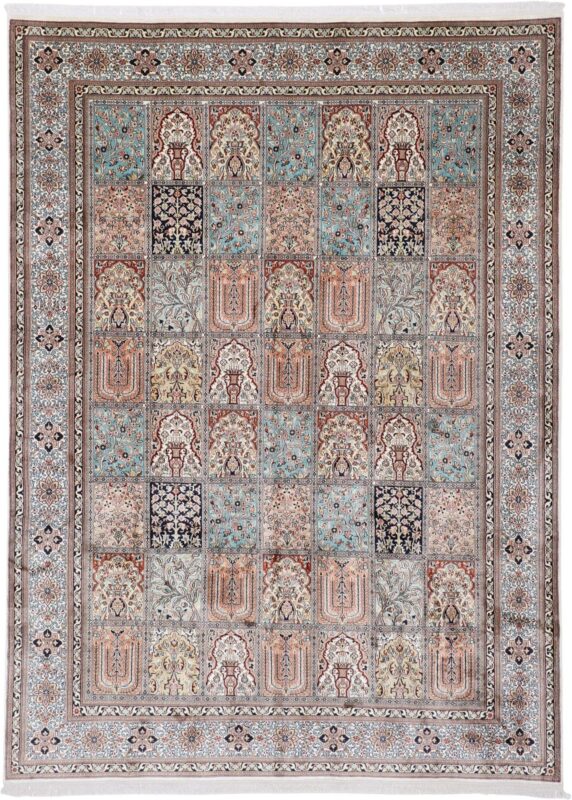 Kashmir Oriental Rug 215 × 296 cm, Silk, hand-knotted