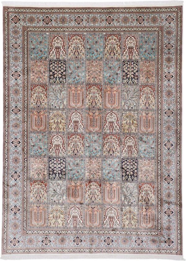Kashmir Oriental Rug 215 × 296 cm, Silk, hand-knotted