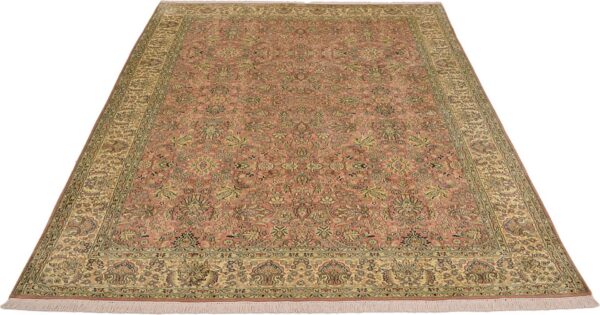 Kashmir Oriental Rug 215 × 309 cm, Silk, White/Beige, hand-knotted — view 2