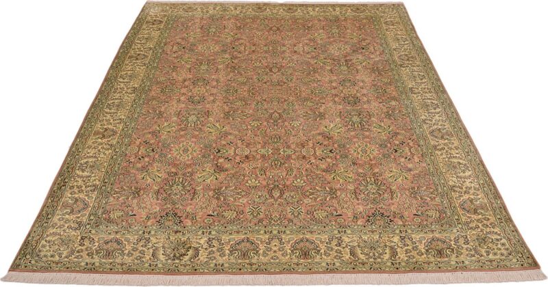 Kashmir Oriental Rug 215 × 309 cm, Silk, White/Beige, hand-knotted — view 2