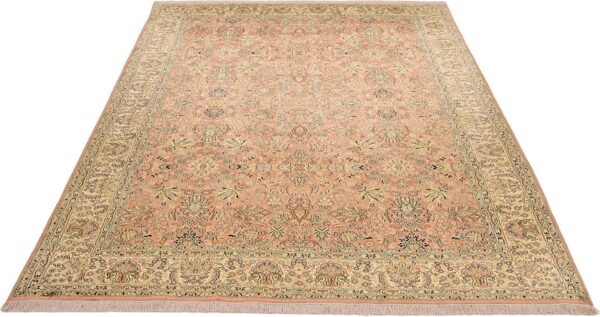 Kashmir Oriental Rug 215 × 309 cm, Silk, White/Beige, hand-knotted — view 3