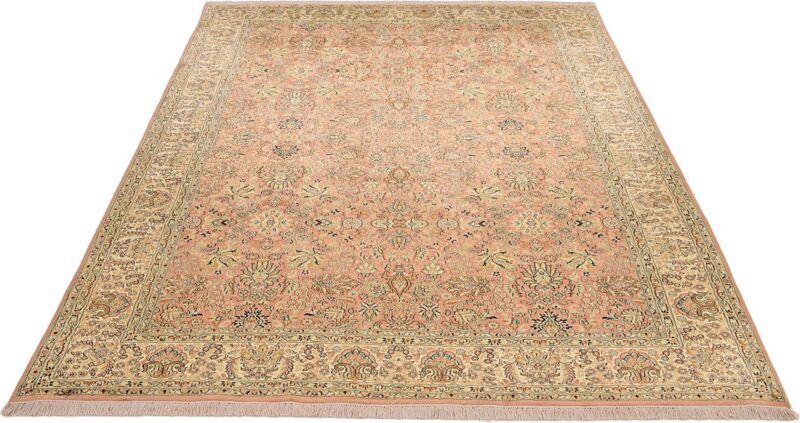 Kashmir Oriental Rug 215 × 309 cm, Silk, White/Beige, hand-knotted — view 3