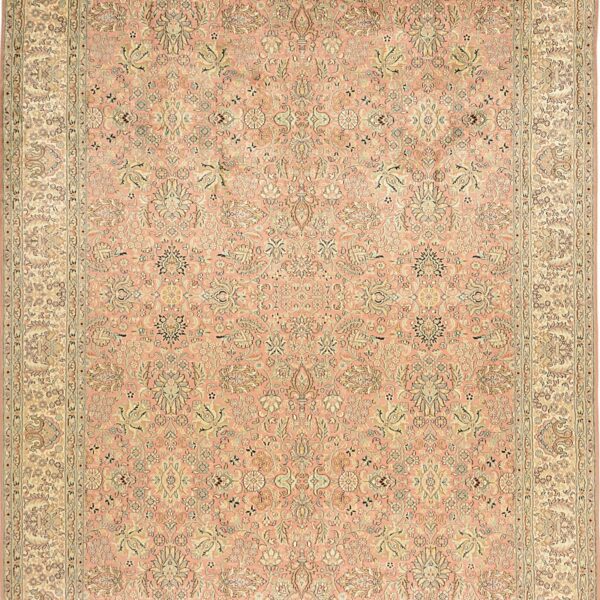 Kashmir Oriental Rug 215 × 309 cm, Silk, White/Beige, hand-knotted — view 6