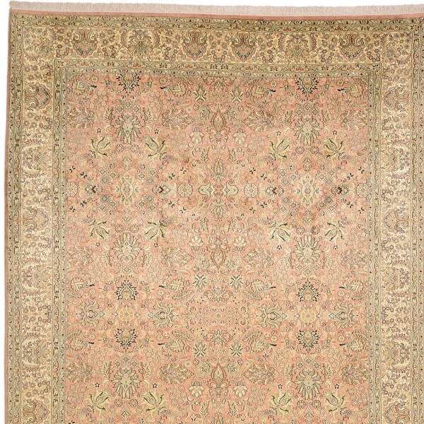Kashmir Oriental Rug 215 × 309 cm, Silk, White/Beige, hand-knotted — view 7