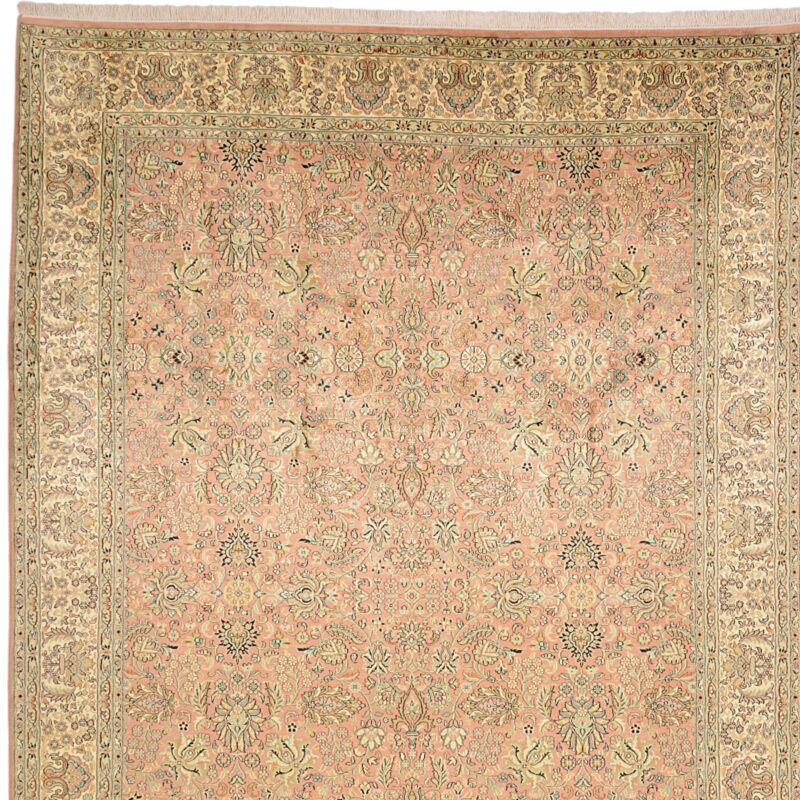 Kashmir Oriental Rug 215 × 309 cm, Silk, White/Beige, hand-knotted — view 7