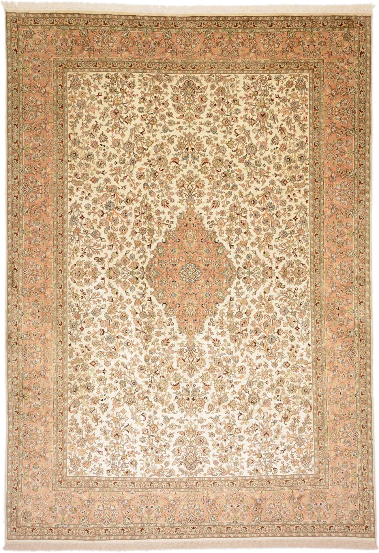 Kashmir Oriental Rug 215 × 309 cm, Silk, hand-knotted