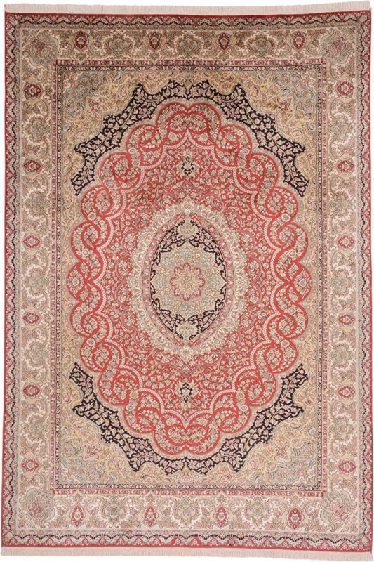 Kashmir Oriental Rug 215 × 310 cm, Silk, hand-knotted, refined Kashmir Oriental Rug 215 × 310 cm, Silk, hand-knotted, refined