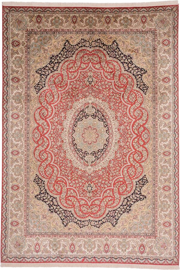 Kashmir Oriental Rug 215 × 310 cm, Silk, hand-knotted, refined Kashmir Oriental Rug 215 × 310 cm, Silk, hand-knotted, refined