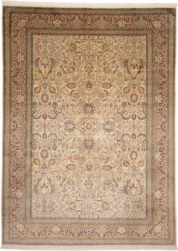 Kashmir Oriental Rug 216 × 299 cm, Silk, hand-knotted