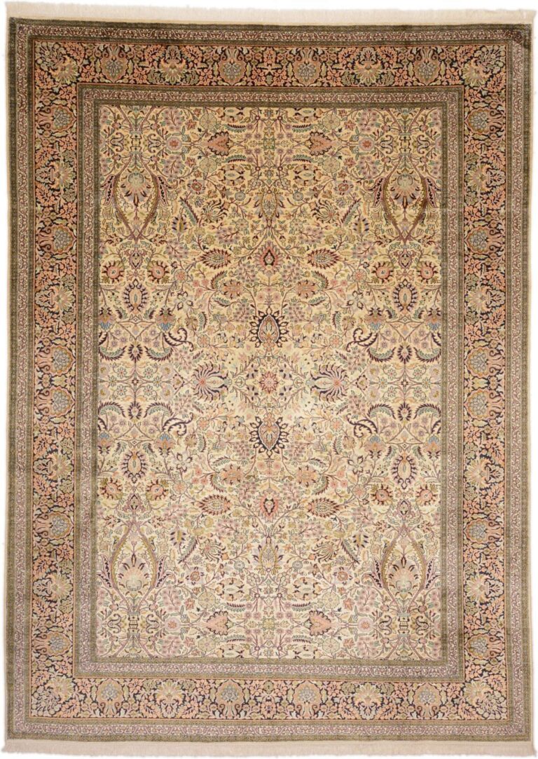 Kashmir Oriental Rug 216 × 299 cm, Silk, hand-knotted