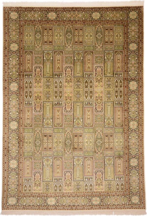 Kashmir Oriental Rug 216 × 308 cm, Silk, hand-knotted, refined