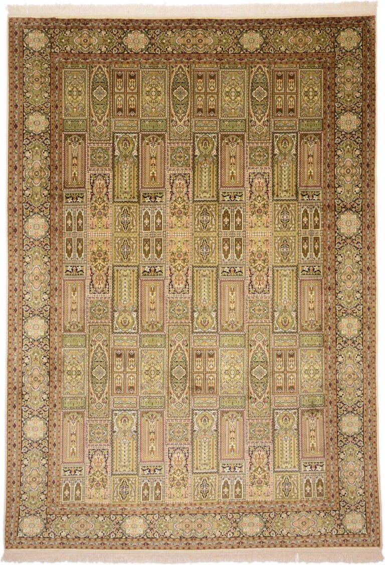 Kashmir Oriental Rug 216 × 308 cm, Silk, hand-knotted, refined