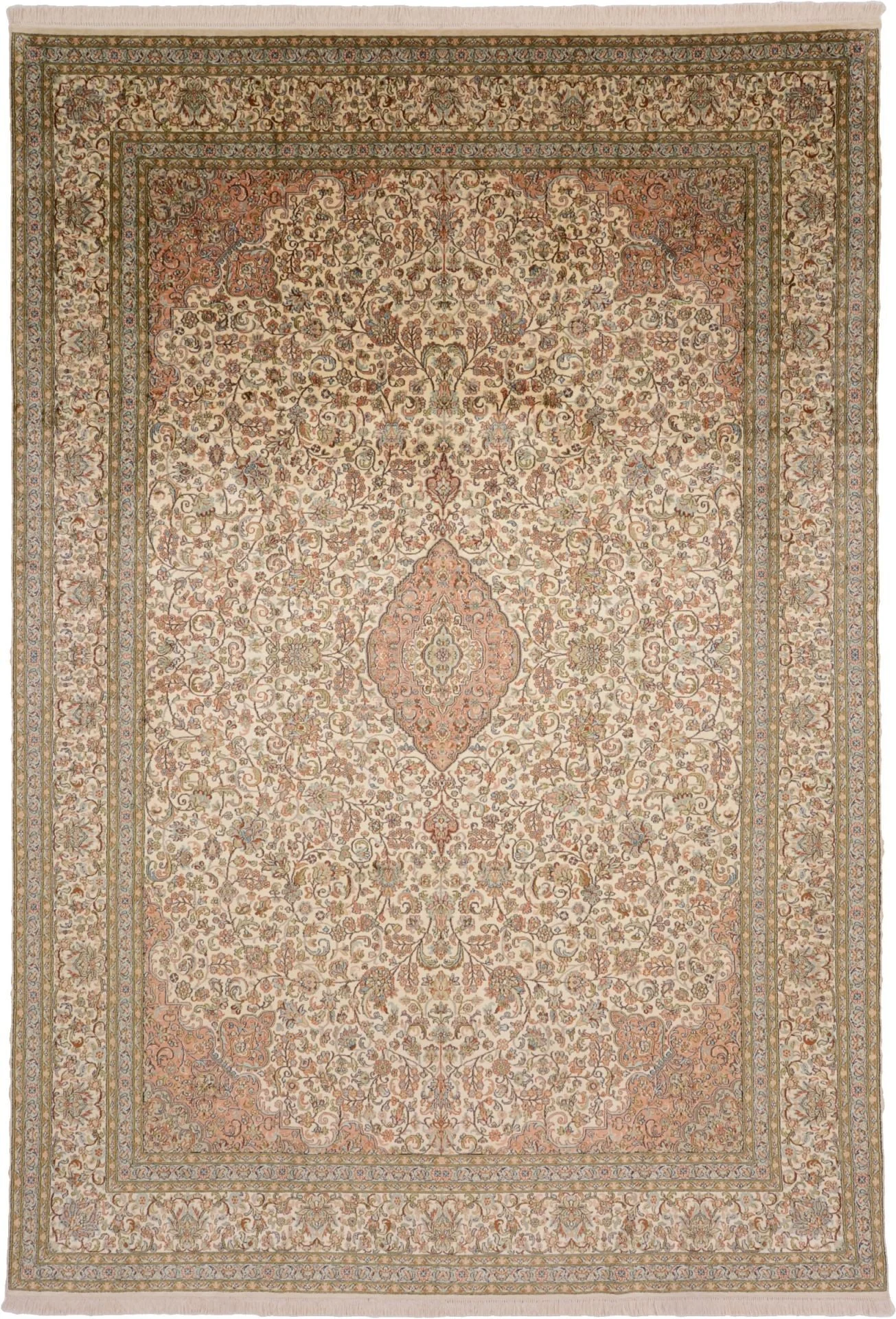 Kashmir Oriental Rug 216 × 311 cm, Silk, hand-knotted