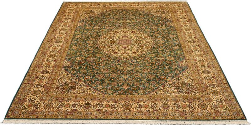 Kashmir Oriental Rug 216 × 313 cm, Silk, White/Beige, hand-knotted — view 2
