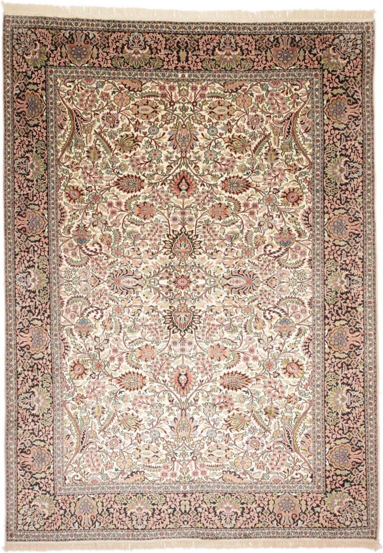 Kashmir Oriental Rug 219 × 304 cm, Silk, hand-knotted