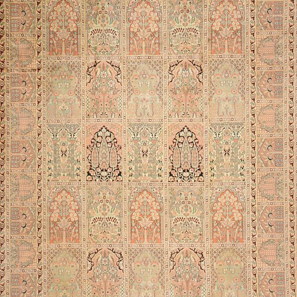 Kashmir Oriental Rug 222 × 307 cm, Silk, hand-knotted — view 6 Kashmir Oriental Rug 222 × 307 cm, Silk, hand-knotted — view 6
