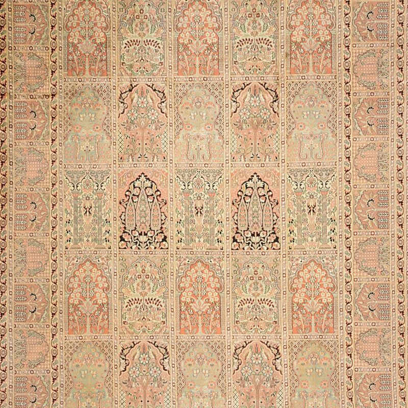 Kashmir Oriental Rug 222 × 307 cm, Silk, hand-knotted — view 6 Kashmir Oriental Rug 222 × 307 cm, Silk, hand-knotted — view 6