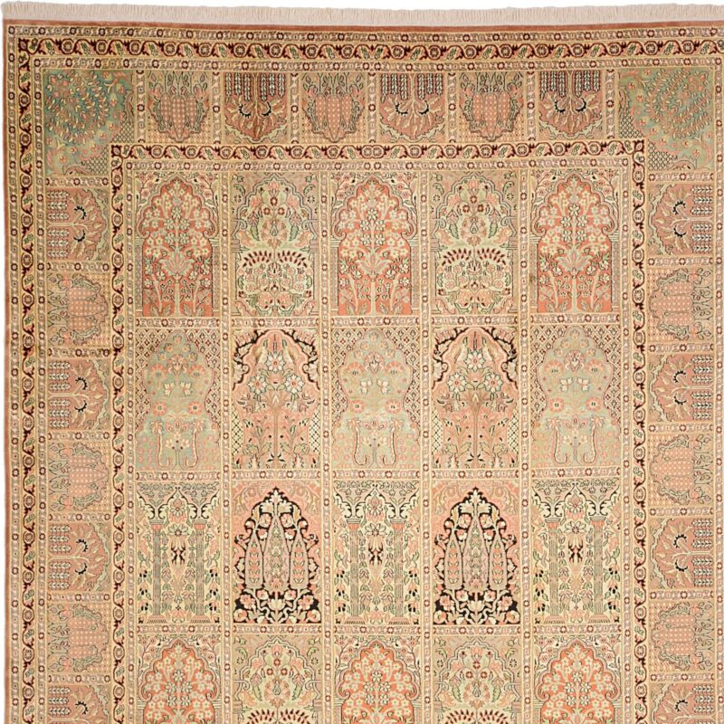 Kashmir Oriental Rug 222 × 307 cm, Silk, hand-knotted — view 7 Kashmir Oriental Rug 222 × 307 cm, Silk, hand-knotted — view 7