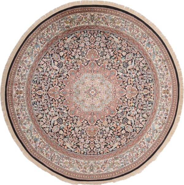 Kashmir Oriental Rug 237 × 239 cm, Silk, hand-knotted