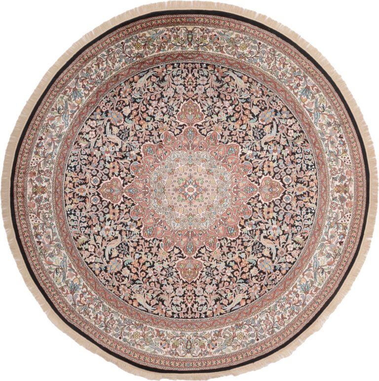 Kashmir Oriental Rug 237 × 239 cm, Silk, hand-knotted