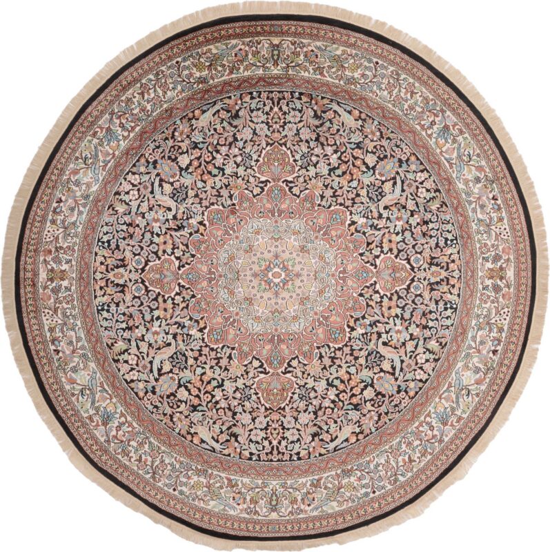 Kashmir Oriental Rug 237 × 239 cm, Silk, hand-knotted
