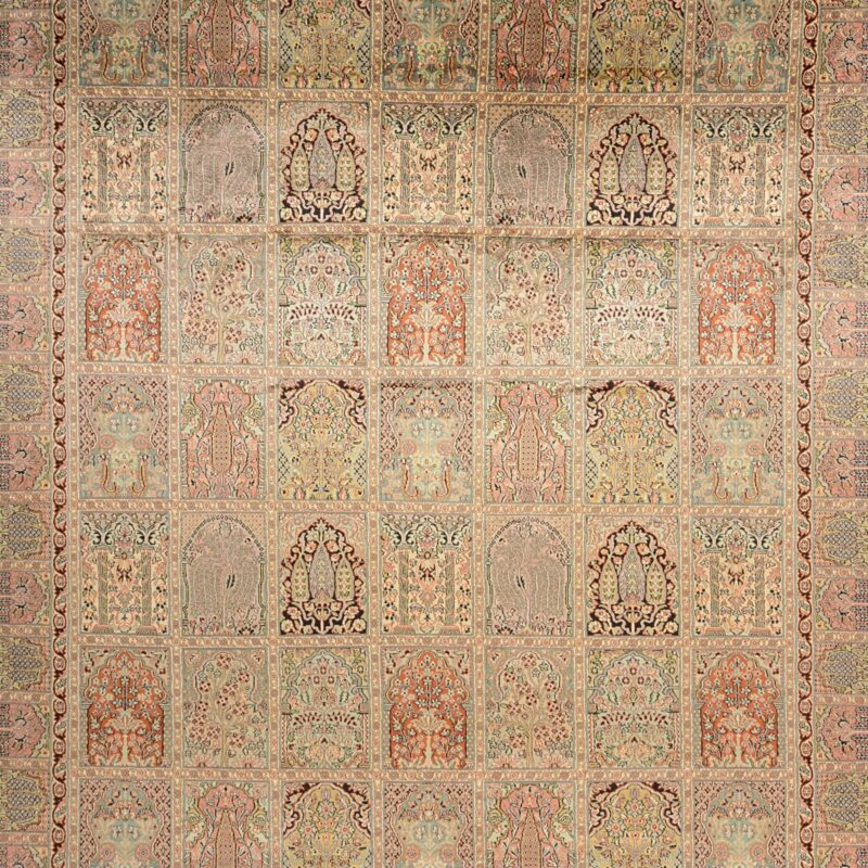 Kashmir Oriental Rug 241 × 311 cm, Silk, hand-knotted, pastel — view 5