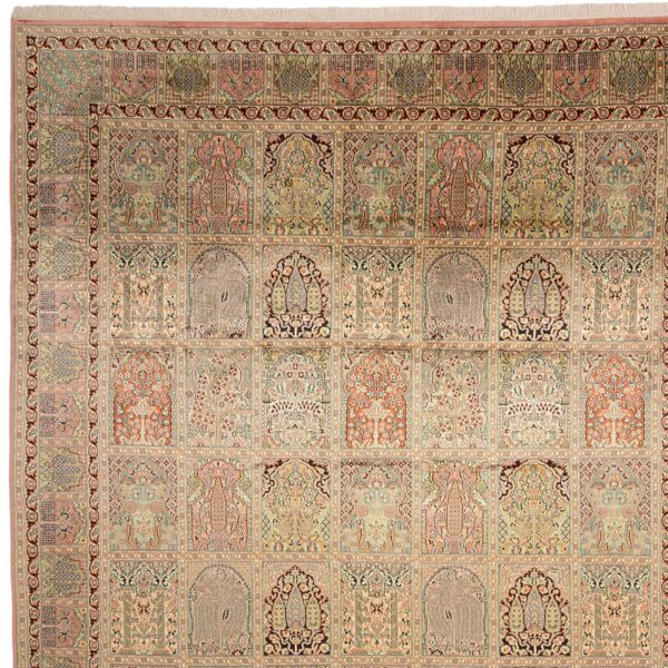 Kashmir Oriental Rug 241 × 311 cm, Silk, hand-knotted, pastel — view 6