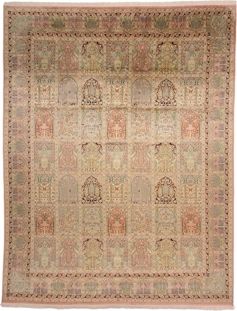 Kashmir Oriental Rug 241 × 311 cm, Silk, hand-knotted, pastel