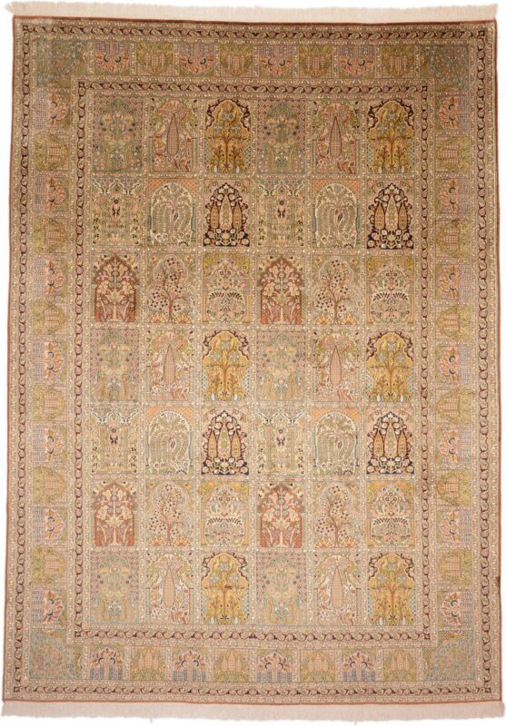 Kashmir Oriental Rug 242 × 334 cm, Silk, hand-knotted