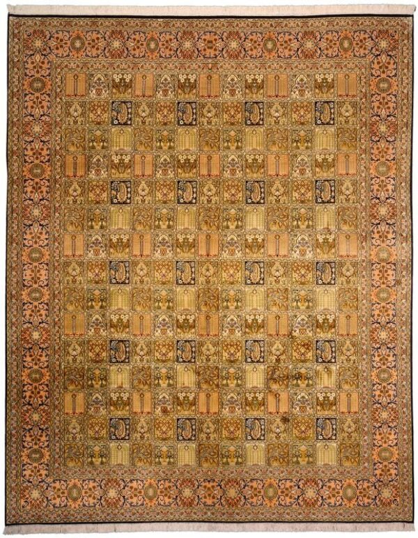 Kashmir Oriental Rug 244 × 299 cm, Silk, hand-knotted