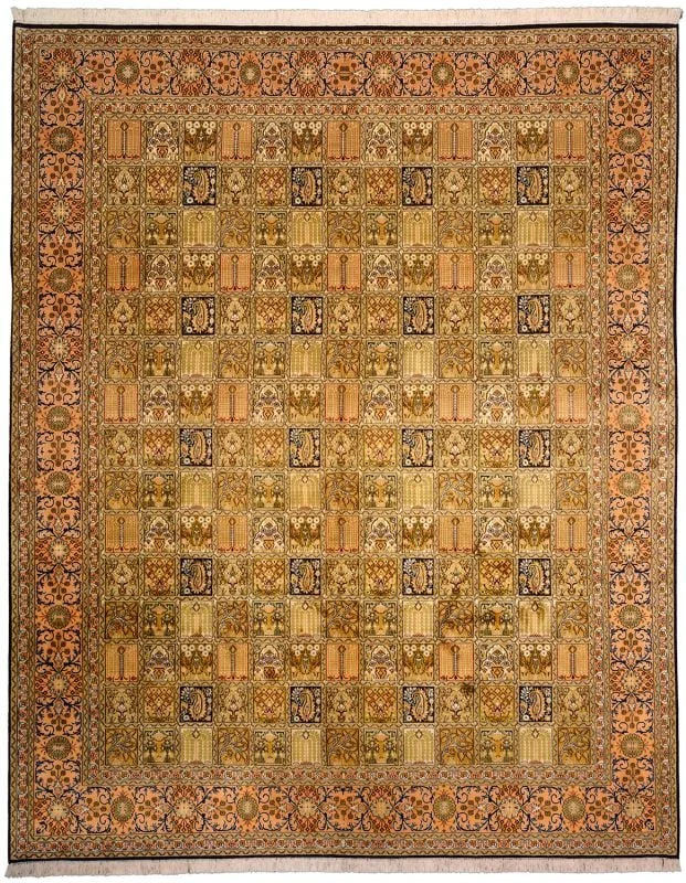 Kashmir Oriental Rug 244 × 299 cm, Silk, hand-knotted