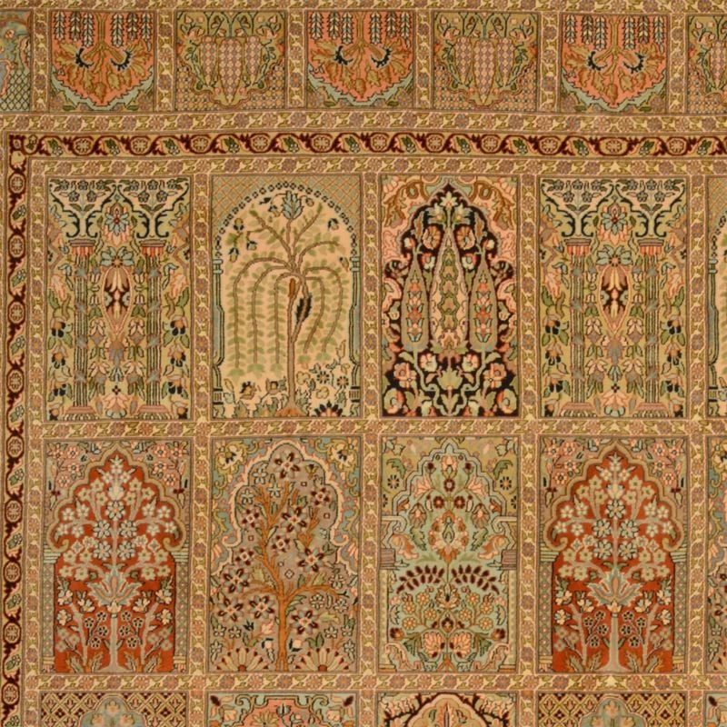 Kashmir Oriental Rug 244 × 302 cm, Silk, hand-knotted, refined — view 4