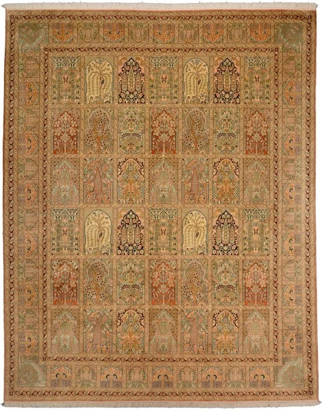 Kashmir Oriental Rug 244 × 302 cm, Silk, hand-knotted, refined