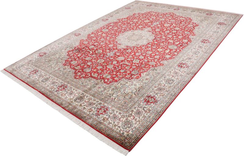 Kashmir Oriental Rug 244 × 335 cm, Silk, hand-knotted, pastel — view 3