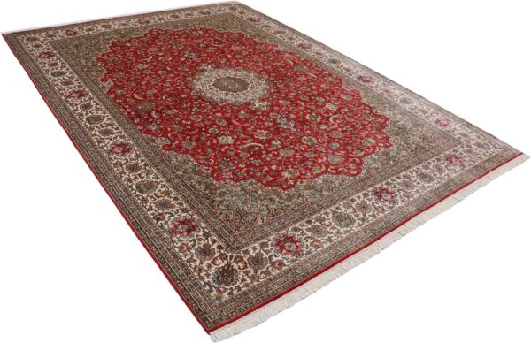 Kashmir Oriental Rug 244 × 335 cm, Silk, hand-knotted, pastel — view 4