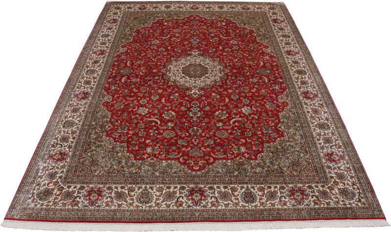 Kashmir Oriental Rug 244 × 335 cm, Silk, hand-knotted, pastel — view 7